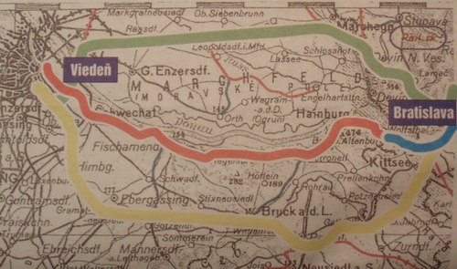 ウィーン＝ブラチスラヴァ間の路線図